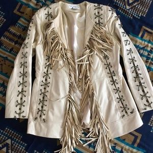 Vintage Cowgirl Western Leather Fringe Jacket